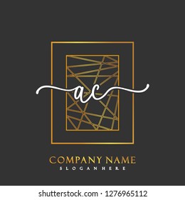 AC Initial Handwriting logo template vector