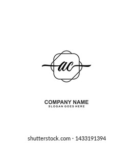 AC Initial handwriting logo template vector