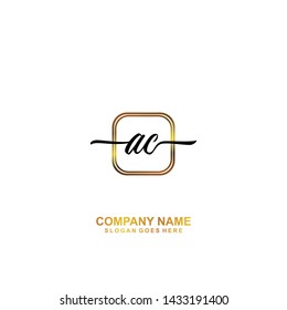 AC Initial handwriting logo template vector