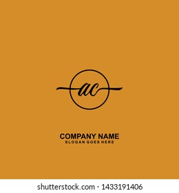 AC Initial handwriting logo template vector