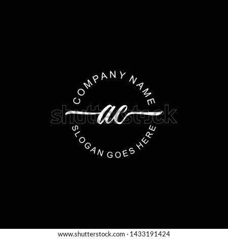 AC Initial handwriting logo template vector