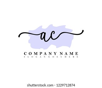 AC Initial handwriting logo vector
