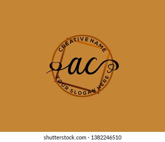 AC Initial handwriting logo vector