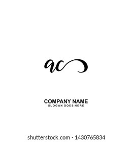 AC Initial handwriting logo vector