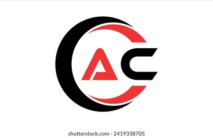 AC initial letter creative circle icon swoosh logo design vector. monogram, lettermark, circle, calligraphy, symbol, emblem, elegant, abstract, wordmark, sign, art, typography, icon, minimal, premium