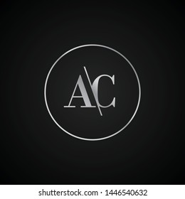 AC initial letter elegant Logo template vector creative business black and silver color based