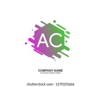  AC Initial letter geometric logo vector 