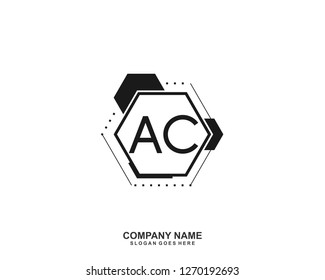  AC Initial letter geometric logo vector 