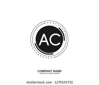  AC Initial letter geometric logo vector 