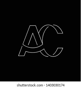 AC Initial Letter Line Logo Vector 