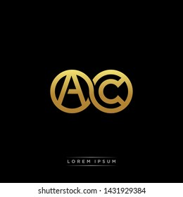 AC initial letter linked circle capital monogram logo modern template