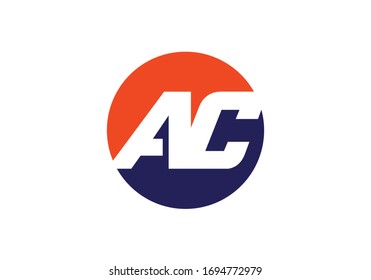 Vorlage für die Design-Vektorillustration des Logos für den Anfangsbuchstaben A-C, grafisches Alphabet-Symbol für die Unternehmensidentität