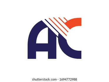 Vorlage für die Design-Vektorillustration des Logos für den Anfangsbuchstaben A-C, grafisches Alphabet-Symbol für die Unternehmensidentität