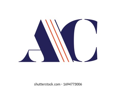 Vorlage für die Design-Vektorillustration des Logos für den Anfangsbuchstaben A-C, grafisches Alphabet-Symbol für die Unternehmensidentität