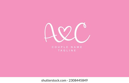 AC initial Letter Monogram Logo Couple Name Logo, vector illustration