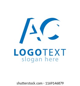 AC initial letter with negative space logo icon vector template