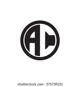 AC initial letters circle monogram logo