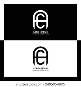 AC initial letters linked elegant logo. letter A and C pattern design monogram