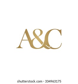 A&C Initial logo. Ampersand monogram logo gold
