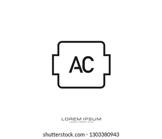 AC Initial logo minimalist template