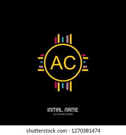 AC Initial logo template vector