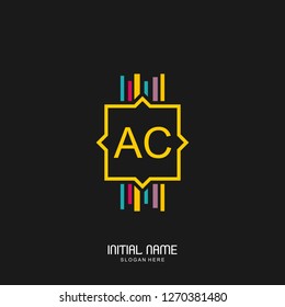 AC Initial logo template vector