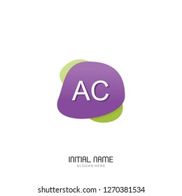 AC Initial logo template vector