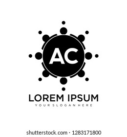 AC initial logo template vector