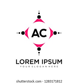 AC initial logo template vector