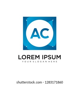 AC initial logo template vector