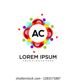 AC initial logo template vector
