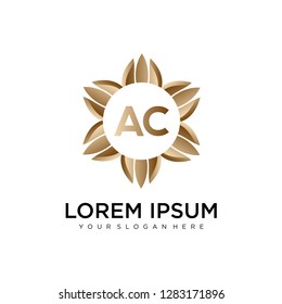 AC initial logo template vector
