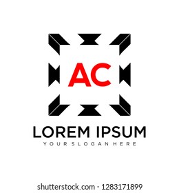 AC initial logo template vector