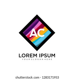 AC initial logo template vector