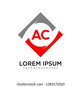 AC initial logo template vector