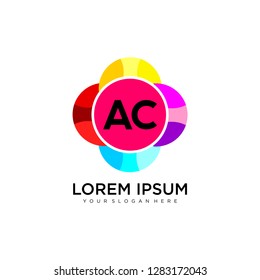 AC initial logo template vector