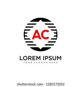 AC initial logo template vector
