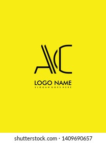 AC Initial minimalist modern abstract logo