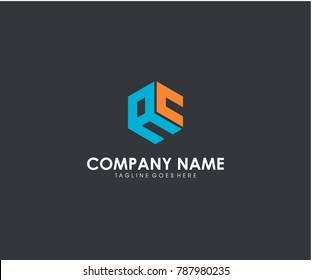 AC initial modern hexagon symbol icon letter logo brand company vector