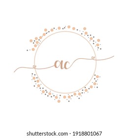 Ilustración de lujo de escritura a mano inicial de AC
