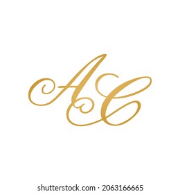 AC initial monogram logo handwriting