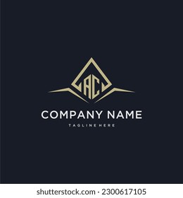 AC initial monogram logo for real estate with polygon style