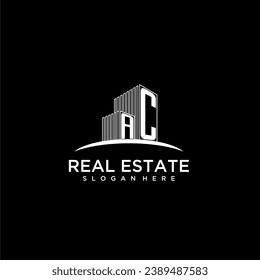 AC initial monogram logo for real estate with building style