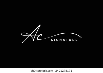 AC initials Handwriting signature logo. AC Hand drawn Calligraphy lettering Vector. AC letter real estate, beauty, photography letter logo design.