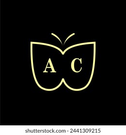 AC Initials Luxury Butterfly logo Vector illustration