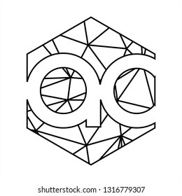AC initials triangle geometric line art logo