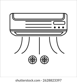 AC isolated icon, AC cooler outline vector icon with editable stroke