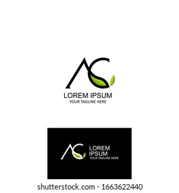 AC letter concept logo with a leaf symbol. Can be used for company logos and herb or other product logos