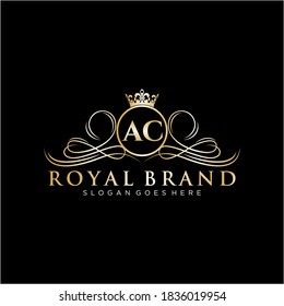 AC Letter Initial Luxurious Brand Logo Template.