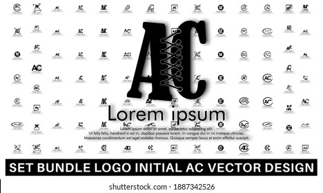 ac letter initials logo collection. black and white logo vector design